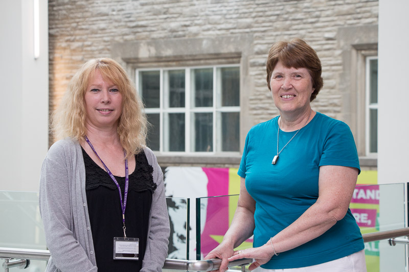 Reception organizers Donna Norwood (left) and Clara Buma.
