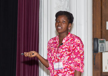 Presenter: Carolyn Cadogan Research Paper: "The effect of annealing temperatures on the luminescence of silicon quantum dots in hydrogenated silicon nitride " by Carolyn Cadogan, Peter J. Simpson, Lyudmila V. Goncharova, Zhiqiang Wang, Tsun-Kong Sham.