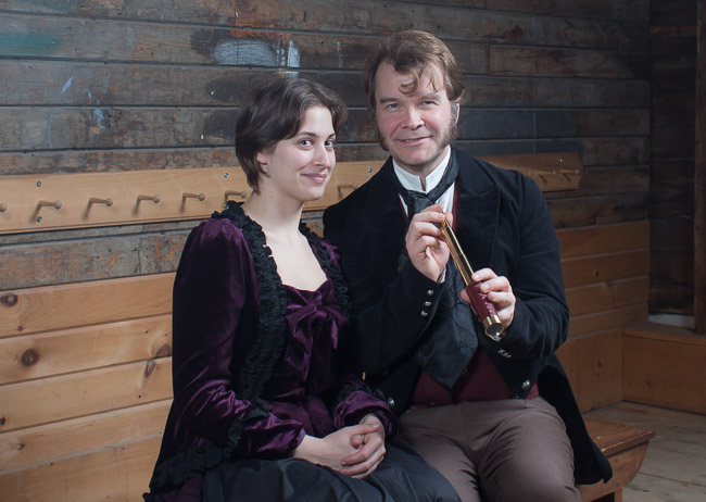  John and Amelia Harris, with his telescope.
