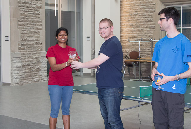 Winners of the ping pong tournament