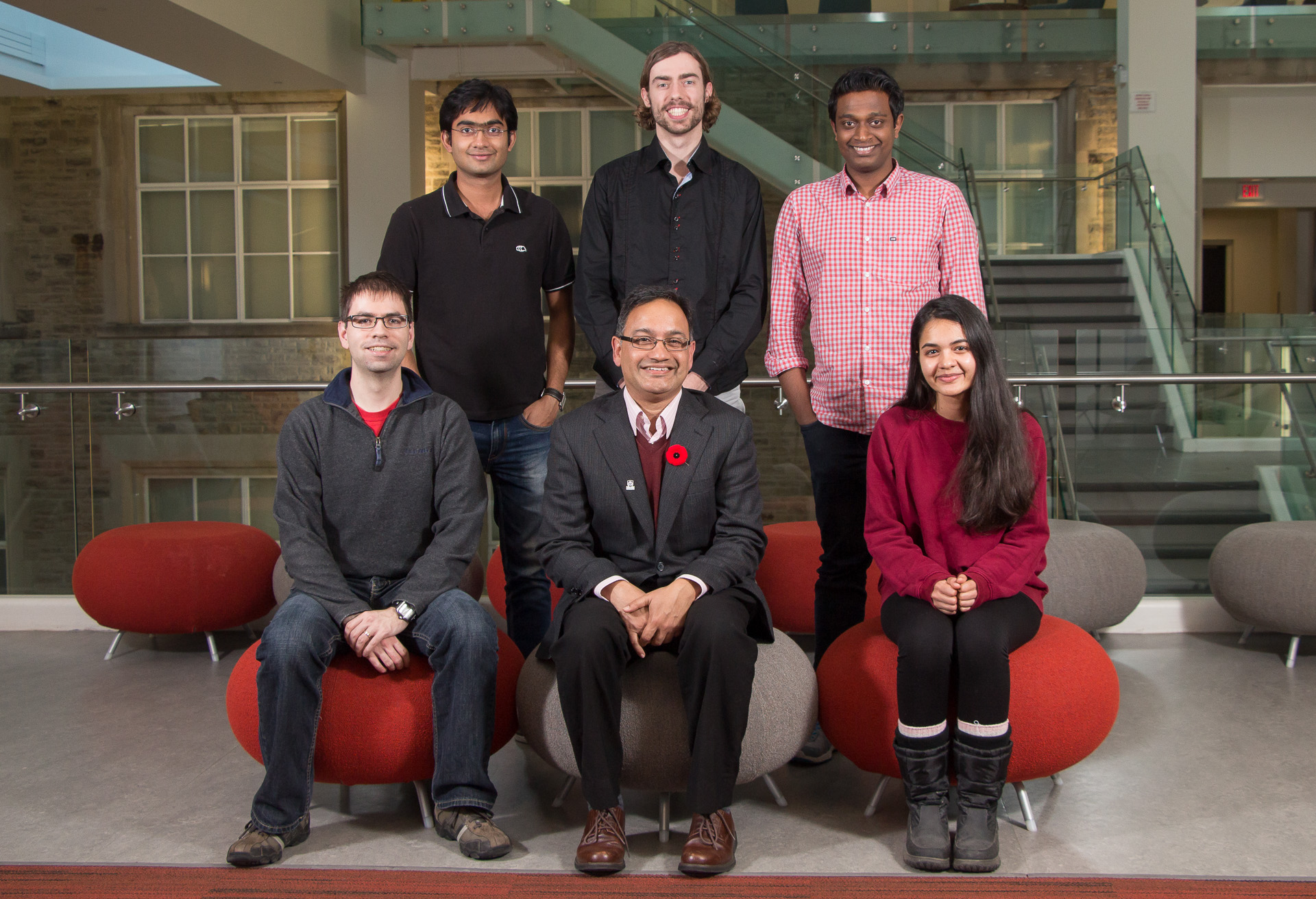 Shantanu Basu (centre front) and research group.