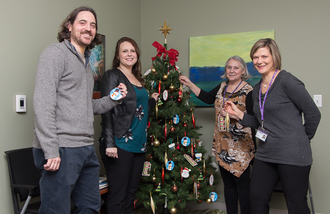 Staff put finishing touches to Angel Tree.