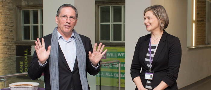 New AO Joanne Gribbon (right) is introduced by Chair Bob Sica (left).