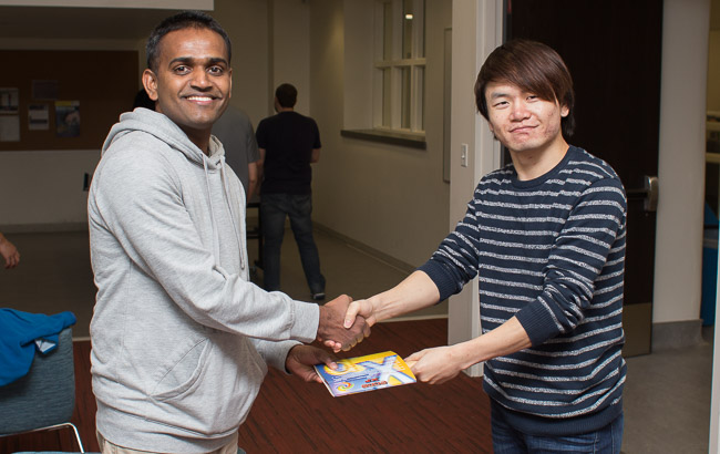 Nirosh was winner of the first hand-shake style paddle.