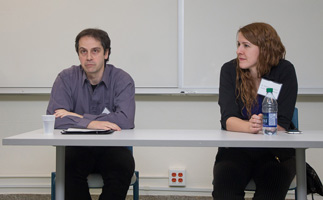 Expert panelists Michael Cuffaro (left), and Stephanie Simmons (right).
