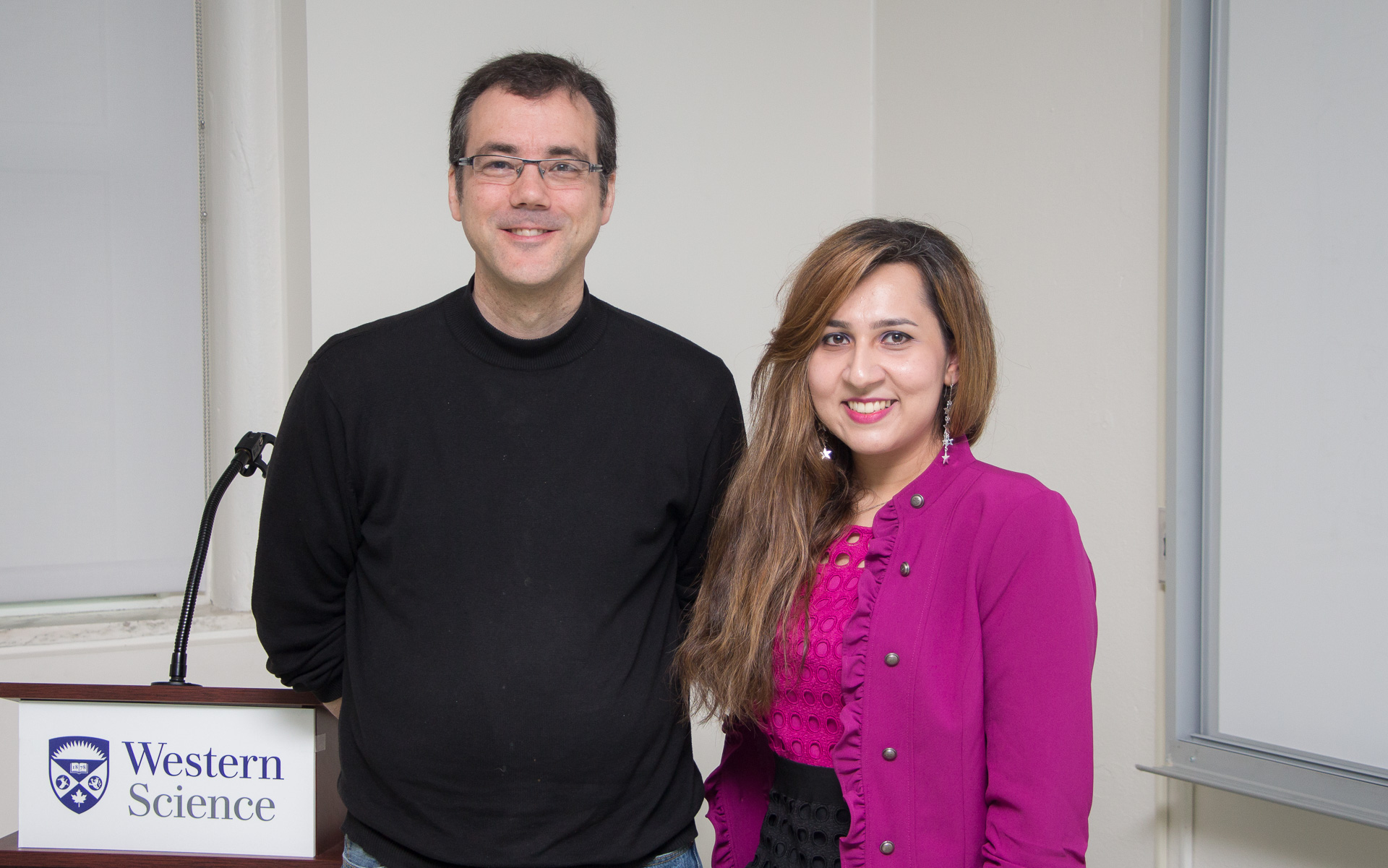 Setareh Changizrezaei (right) with supervisor Colin Denniston (left).