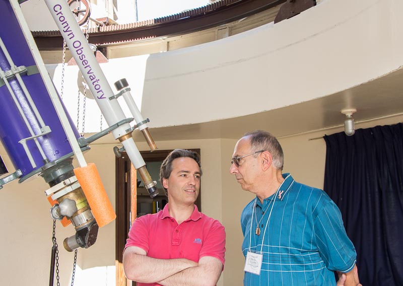 Jan Cami (left) with Canadian comet hunter David Levy (right) on May 24, two days after Mars opposition.
