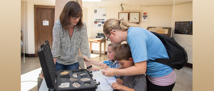 Western's Curator of meteorites Audrey Bouvier shows off the collection.